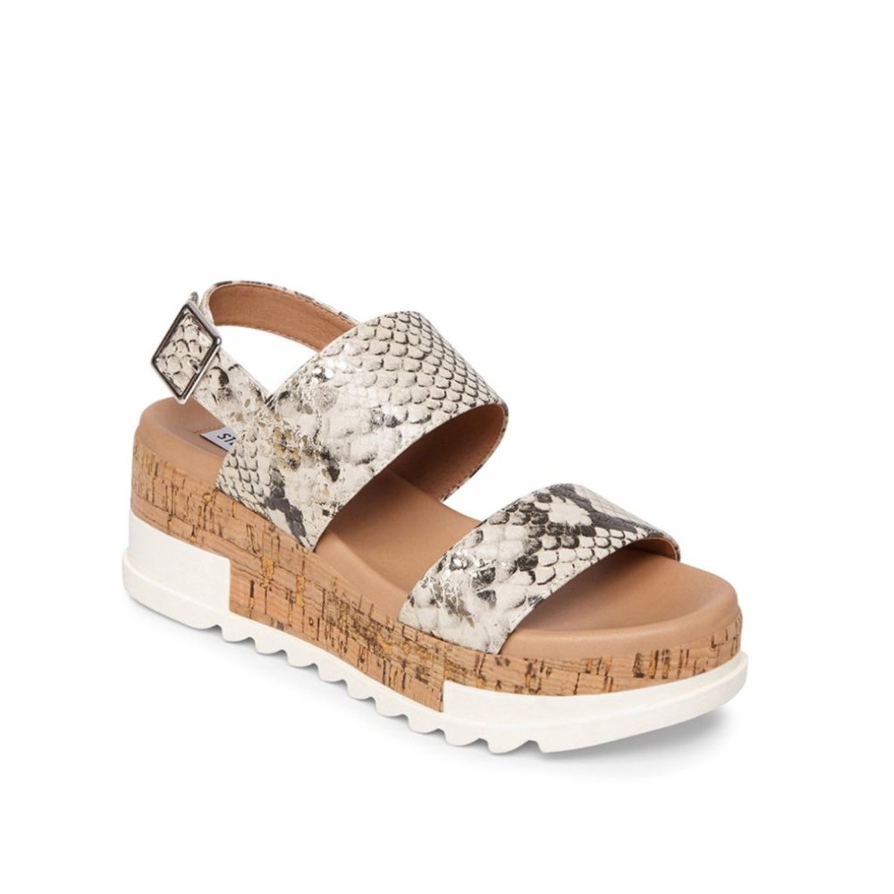 Steve Madden Snake Skin Brenda Wedge Sandal Sz 7.5